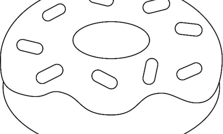 Renkli Süslemeli Donut Boyama Sayfası