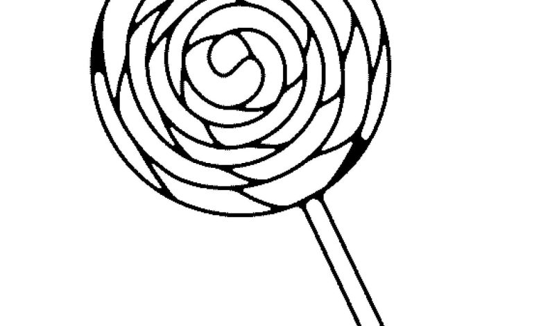 Sevimli Dönen Şeker Boyama Sayfası - Çocuklar İçin Eğlenceli ve Basit Tasarım