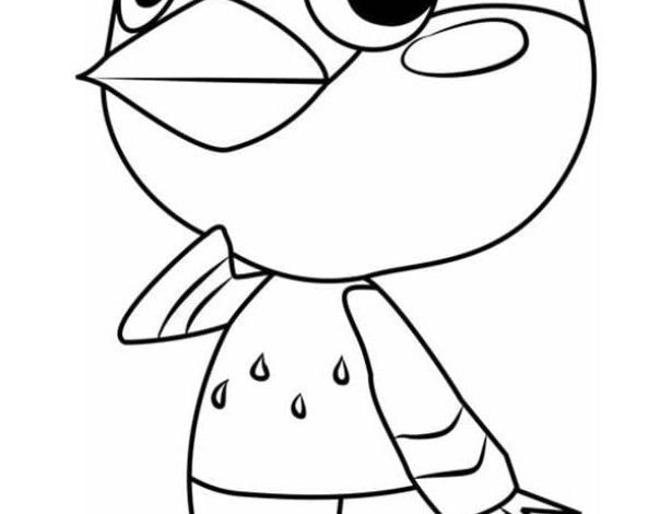 Sevimli Kuş Karakter Boyama Sayfası - Çocuklar İçin Eğlenceli Boyama Etkinliği