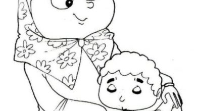 Anne ve Çocuk Temalı Boyama Sayfası - Aile Sevgisi Vurgusu