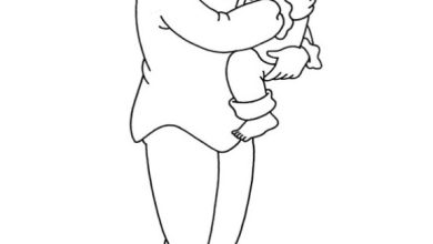 Anne ve Bebek Boyama Sayfası - Aile Sevgisi Temalı Çizim