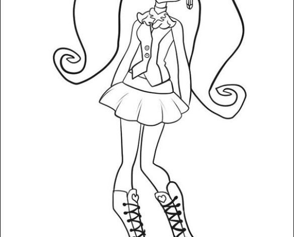 Monster High Temalı Moda Bebek Boyama Sayfası