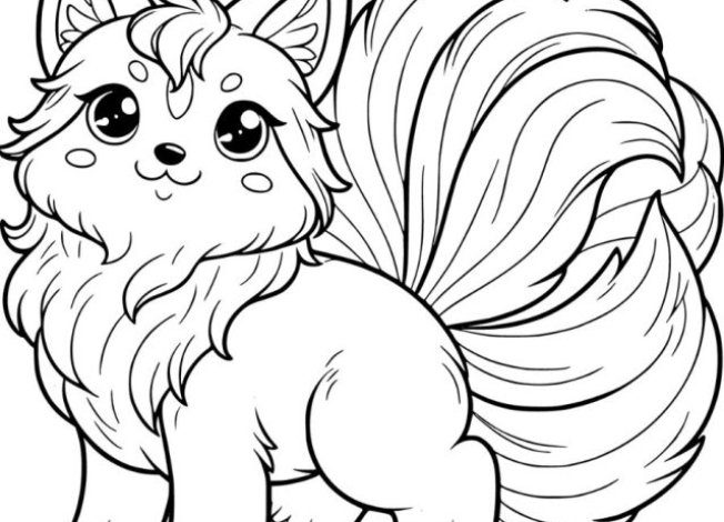 Sevimli Tilki Boyama Sayfası için Ücretsiz Çizim