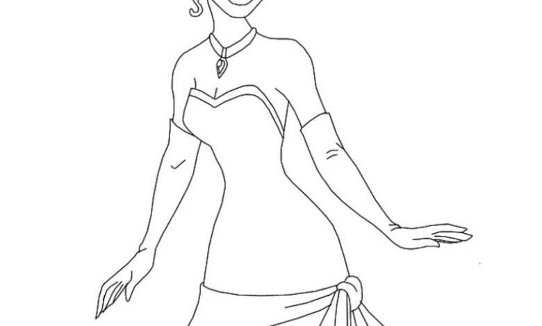 Disney Prenses Boyama Sayfası Zarif Elbiseli Prenses