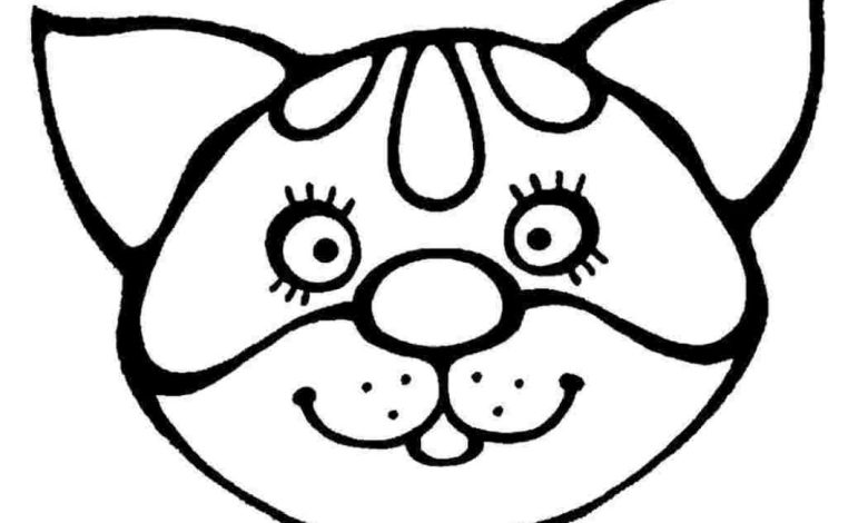 Çocuklar İçin Kolay ve Eğlenceli Kedi Yüzü Boyama Sayfası