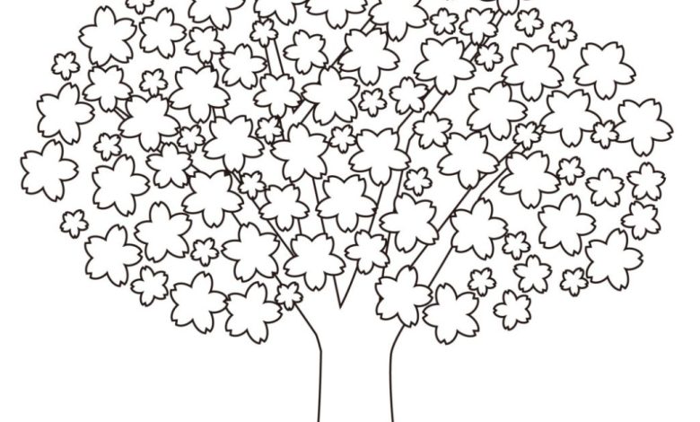 Çiçekli Ağaç Boyama Sayfası - Çocuklar İçin Eğlenceli Faaliyet