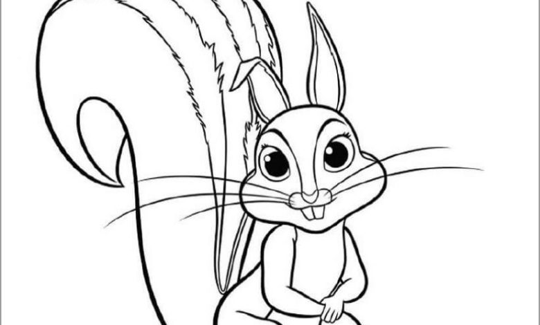 Sevimli Sincap Boyama Sayfası - Eğlenceli ve Öğretici Çizim