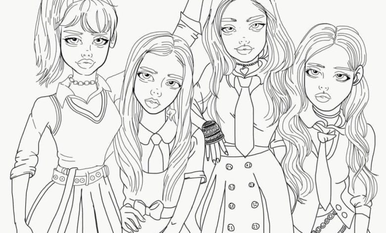 Genç Kız Arkadaşlar Boyama Sayfası Sosyal ve Eğlenceli Anlar