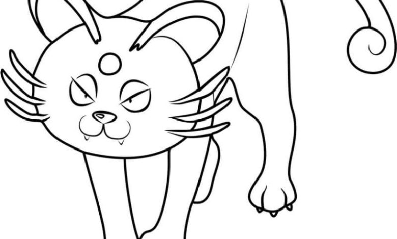 Sevimli Kedi Boyama Sayfası