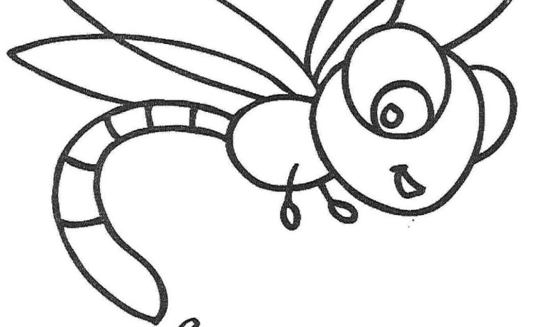 Sevimli Arı Boyama Sayfası Uyumlu Görsel