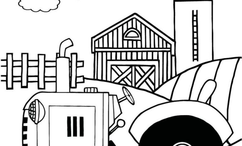 Çiftlik Traktörü Boyama Sayfası - Eğlenceli Çiftlik Temalı Çizim