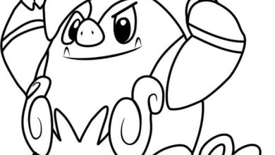 Pokémon Beyaz Tavşan Renkli Boyama Sayfası (Tepig)