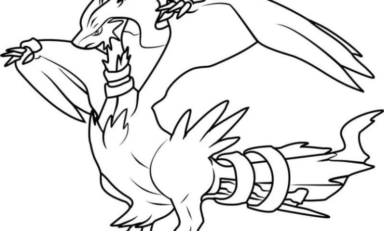 Legendary Dragon Type Pokémon Reshiram Boyama Sayfası