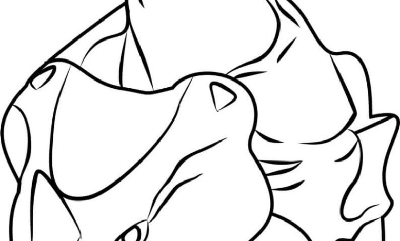 Rhyhorn Boyama Sayfası - Pokemon Temalı Çizim