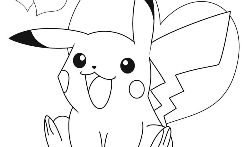 Pikachu Boyama Sayfası - Pokemon Karakterlerinin Boyanabilir Görseli