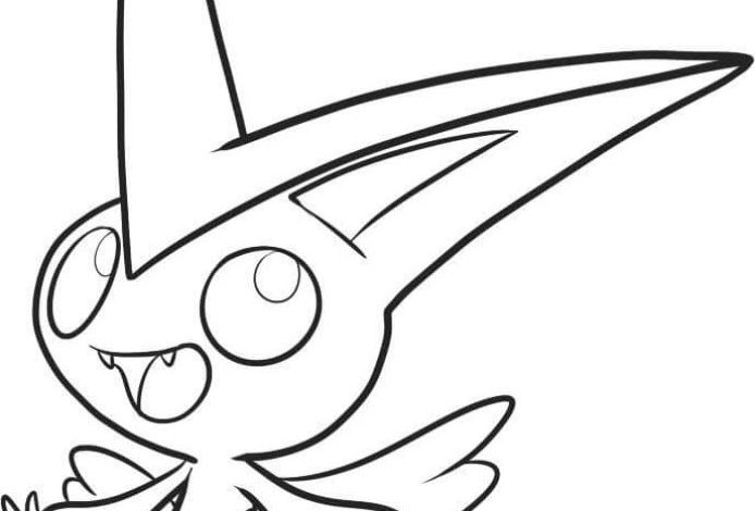 Pokemon Karakteri Victini Boyama Sayfası Sevimli ve Enerjik