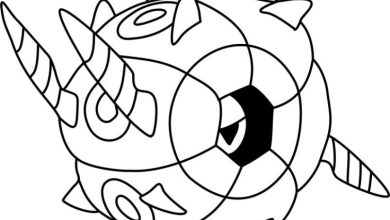 Metal Kirpi Benzeri Küre Boyama Sayfası - Sevimli Çizgi Film Karakteri