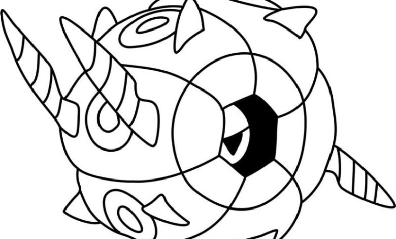 Metal Kirpi Benzeri Küre Boyama Sayfası - Sevimli Çizgi Film Karakteri