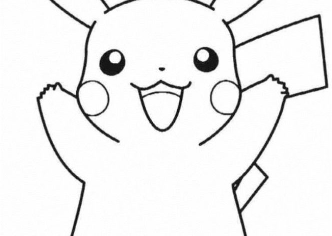 Pikachu Boyama Sayfası Eğlenceli Pokemon Karakteri Renkleriyle Canlandırın