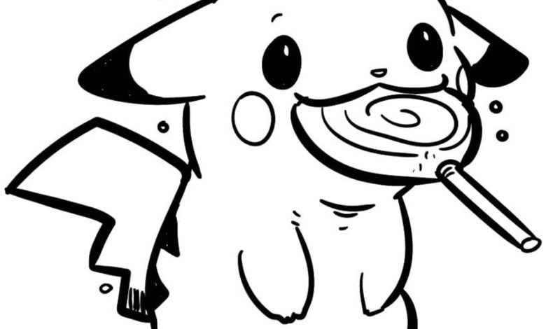 Pikachu ile Şeker Boyama Sayfası - Çocuklar için Eğlenceli ve Eğitici Etkinlik