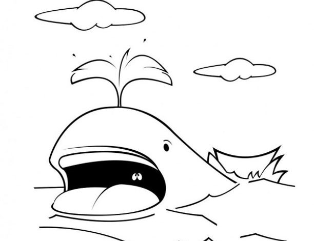 Balina Çizimi Boyama Sayfası - Çocuklar İçin Eğlenceli Deniz Hayvanı