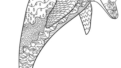 Dekoratif Desenli Yunus Boyama Sayfası