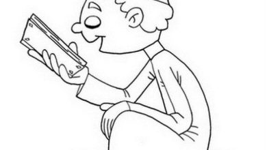 Çocuk Kitap Okurken Boyama Sayfası
