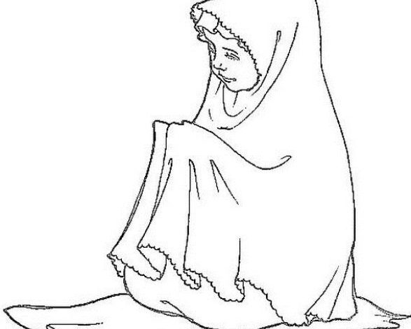 Namaz Kılan Çocuk Boyama Sayfası