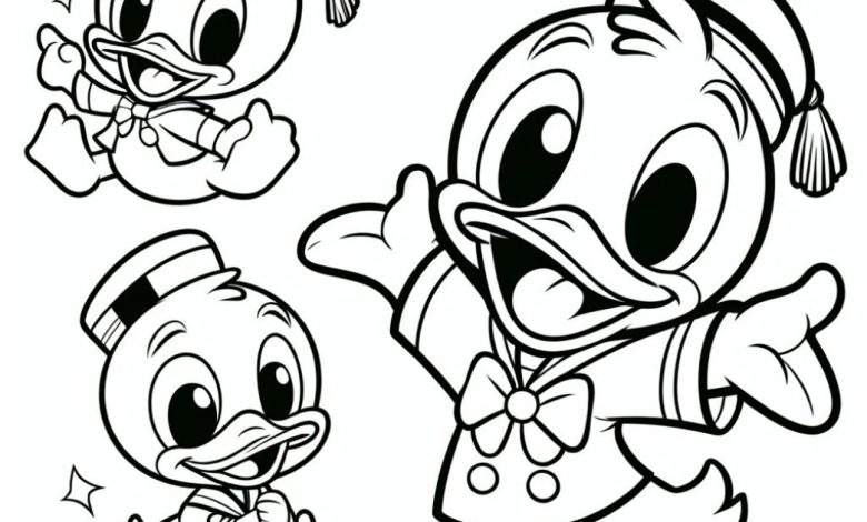 Sevimli Denizci Ördekler Boyama Sayfası - Çocuklar İçin Eğlenceli ve Öğretici