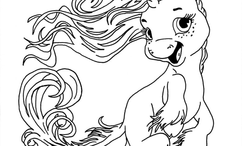 Sevimli Unicorn Boyama Sayfası Resmi Çocuklar İçin Eğlenceli ve Yaratıcı Aktivite
