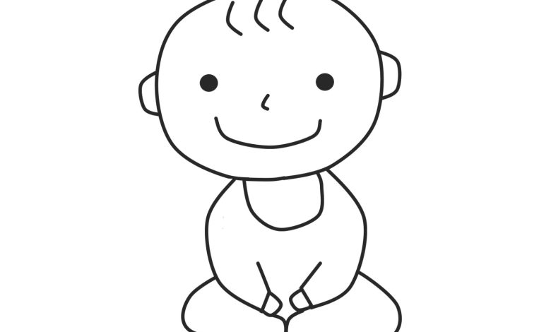 Çizim Bebek Boyama Sayfası - Eğlenceli ve Kolay