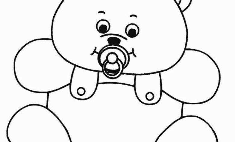 Sevimli Emzikli Ayıcık Boyama Sayfası Çocuklar İçin Eğlenceli ve Kolay Boyama