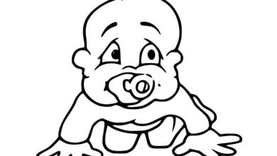 Emzikli Bebek Boyama Sayfası - Bebek Karikatürü ile Eğlenceli Boyama