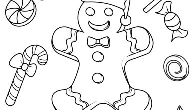 Noel Kurabiyesi ve Şekerlemeler Boyama Sayfası