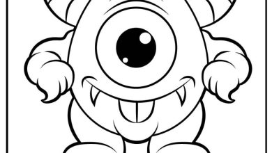 Boyama Sayfası Tek Gözlü Mini Canavar