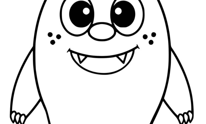 Sevimli Canavar Boyama Sayfası - Çocuklar İçin Eğlenceli ve Yaratıcı Etkinlik