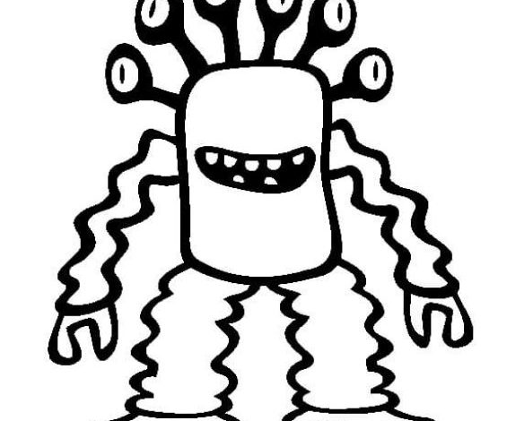 Sevimli Gözlü Canavar Boyama Sayfası