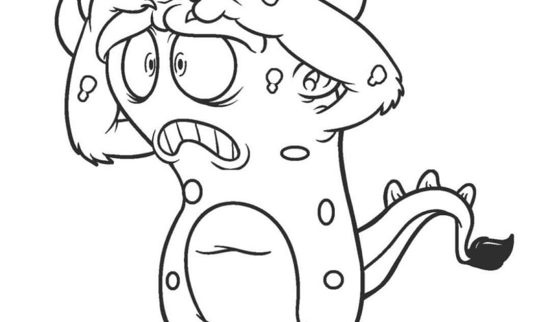 Çılgın Sevimli Canavar Boyama Sayfası - Çocuklar için Eğlenceli Karikatür Canavar Boyama Sayfası