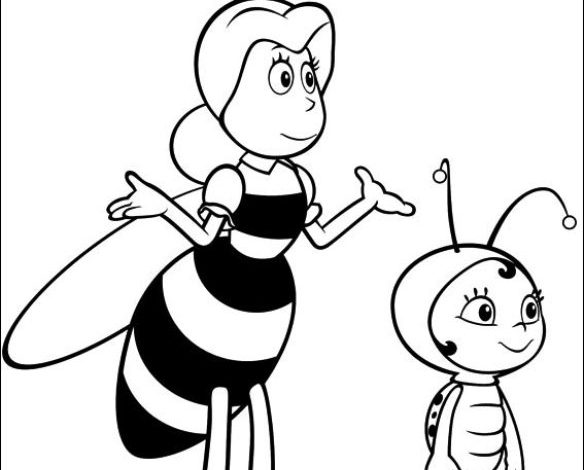 Arı Karakterleri Boyama Sayfası - Çizgi Film Karakterleriyle Eğlenin!