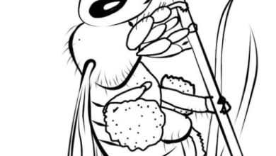 Çiçekten Polin Toplayan Arı Boyama Sayfası - Eğitici ve Eğlenceli Boyama Aktivitesi