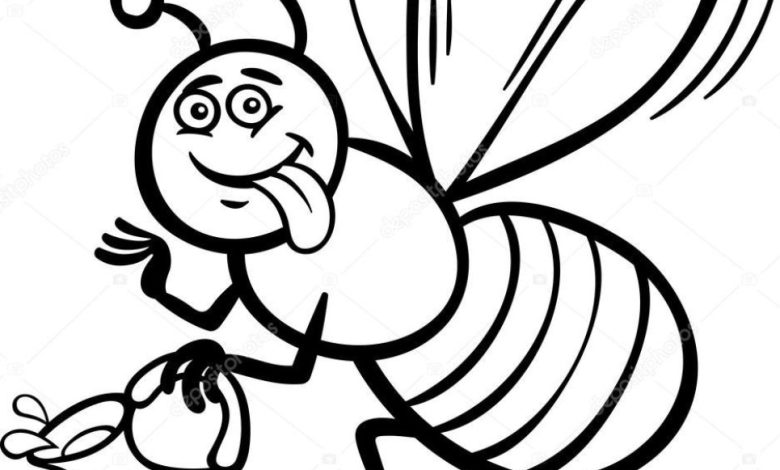 Sevimli Bal Arısı Boyama Sayfası - Çizim Resmi
