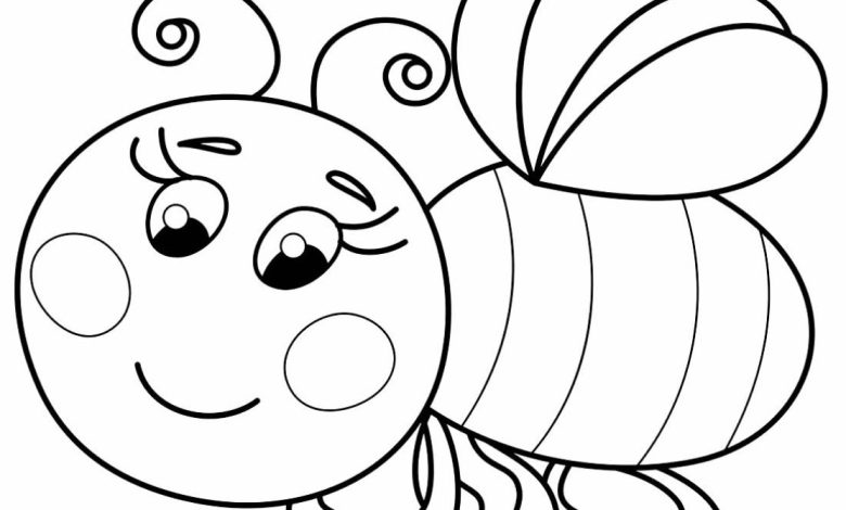 Sevimli Arı Karikatür Boyama Sayfası