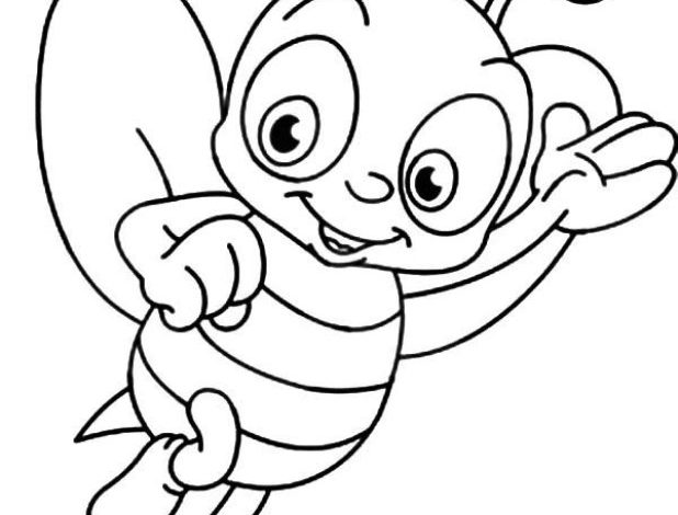 Eğlenceli Uçan Arı Boyama Sayfası