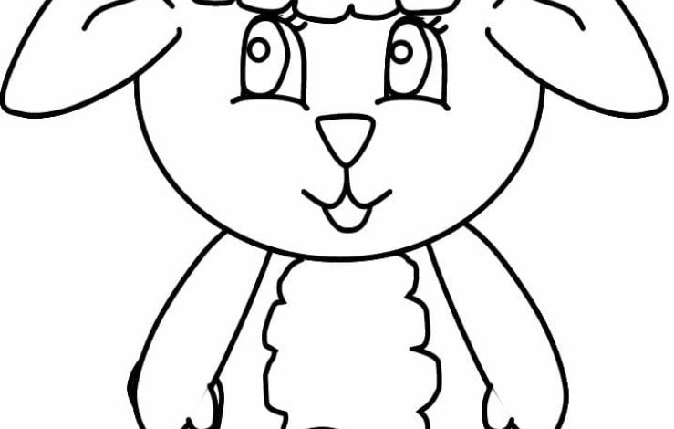 Sevimli Koyun Boyama Sayfası - Makaslı Koyun Boyaması için Eğlenceli Çizim