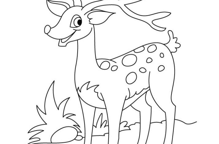 Gülen Ren Geyiği Boyama Sayfası