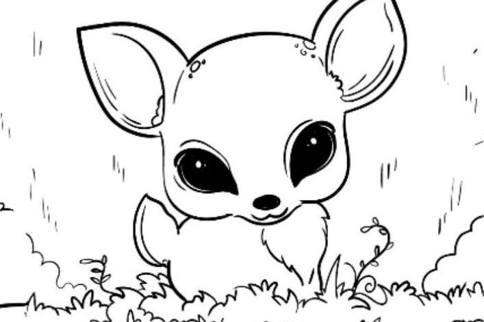 Sevimli Bambi Çizim Boyama Sayfası Çocuklar İçin Eğlenceli ve Yaratıcı Aktivite