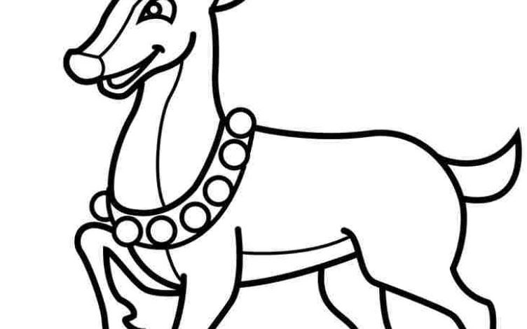 Sevimli Bir Ren Geyiği Boyama Sayfası - Çocuklar İçin Yeni Yıl Kutlaması