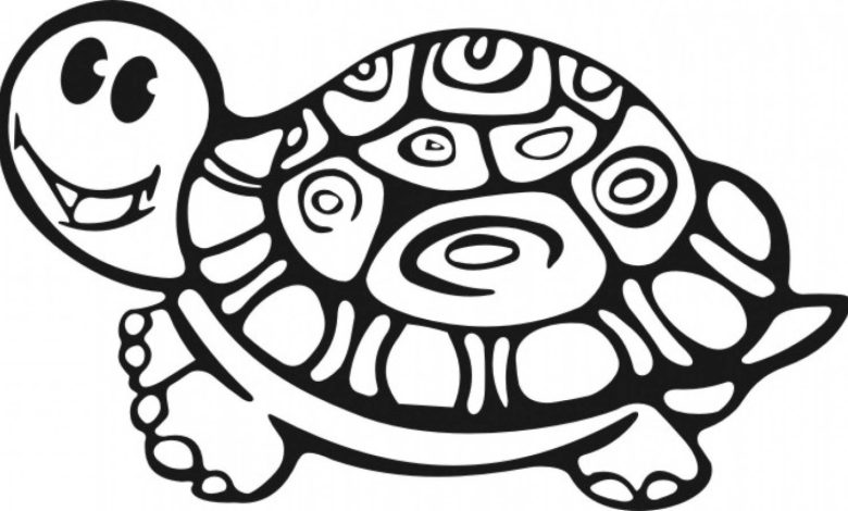 Sevimli Kaplumbağa Boyama Sayfası – Çocuklar İçin Eğlenceli Boyama