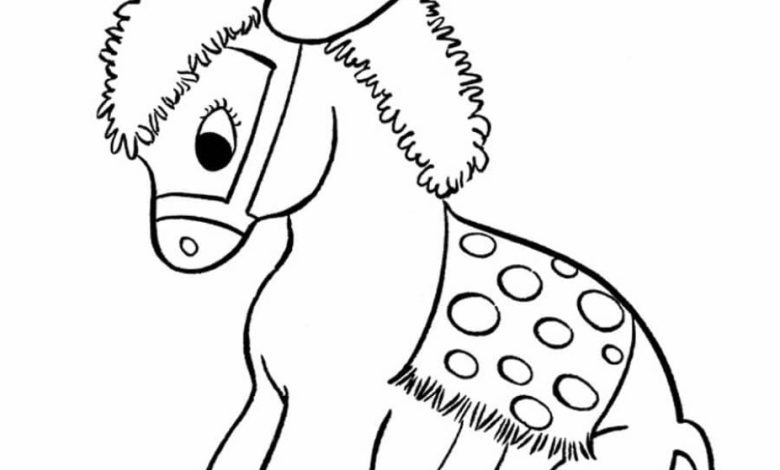 Şirin Benekli Eşek Boyama Sayfası Eğlenceli Çocuk Aktivitesi