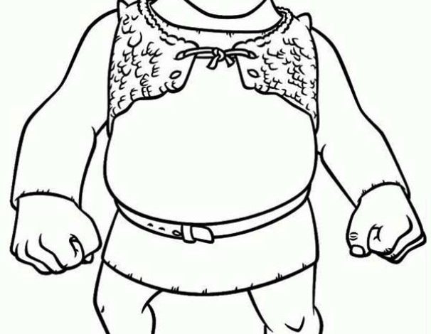 Shrek Boyama Sayfası Kolay ve Eğlenceli Karakter Çizimi